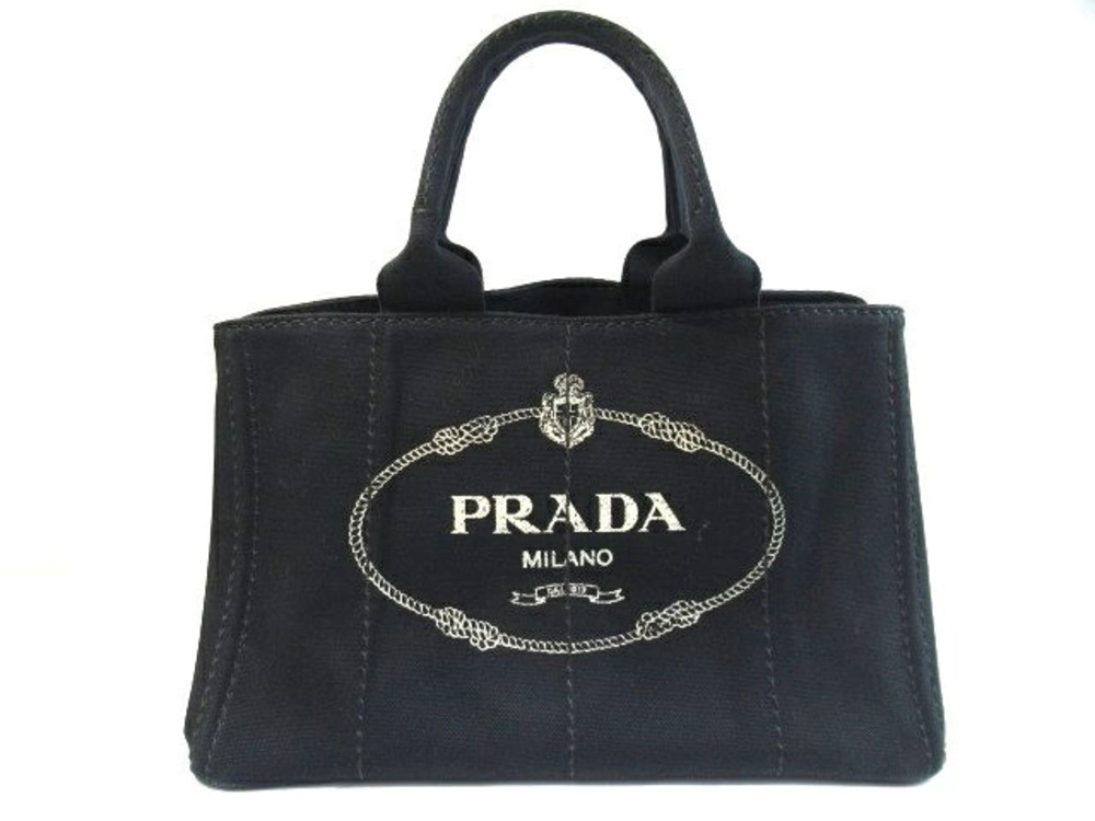 Prada Canapa Tote Bag Black Canvas